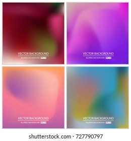 Abstract Creative concept vector multicolored blurred background set. For Web and Mobile Applications, art illustration template design, business infographic and social media, modern decoration.