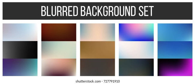 Abstract Creative concept vector multicolored blurred background set. For Web and Mobile Applications, art illustration template design, business infographic and social media, modern decoration.