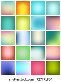 Abstract Creative concept vector multicolored blurred background set. For Web and Mobile Applications, art illustration template design, business infographic and social media, modern decoration.