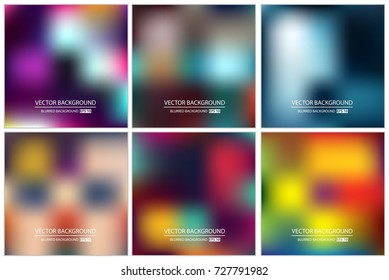 Abstract Creative concept vector multicolored blurred background set. For Web and Mobile Applications, art illustration template design, business infographic and social media, modern decoration.