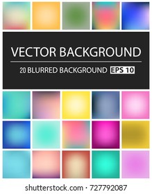 Abstract Creative concept vector multicolored blurred background set. For Web and Mobile Applications, art illustration template design, business infographic and social media, modern decoration.