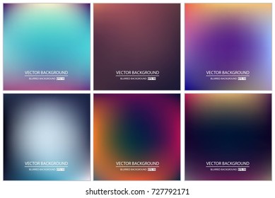 Abstract Creative concept vector multicolored blurred background set. For Web and Mobile Applications, art illustration template design, business infographic and social media, modern decoration.