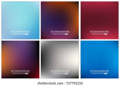 Abstract Creative concept vector multicolored blurred background set. For Web and Mobile Applications, art illustration template design, business infographic and social media, modern decoration.