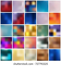 Abstract Creative concept vector multicolored blurred background set. For Web and Mobile Applications, art illustration template design, business infographic and social media, modern decoration.