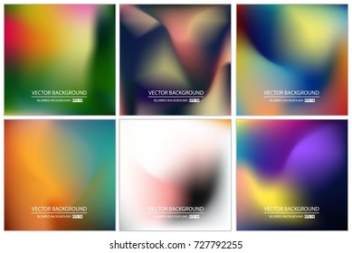 Abstract Creative concept vector multicolored blurred background set. For Web and Mobile Applications, art illustration template design, business infographic and social media, modern decoration.