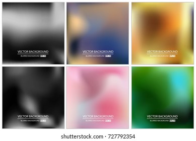Abstract Creative concept vector multicolored blurred background set. For Web and Mobile Applications, art illustration template design, business infographic and social media, modern decoration.