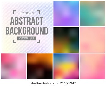 Abstract Creative concept vector multicolored blurred background set. For Web and Mobile Applications, art illustration template design, business infographic and social media, modern decoration.