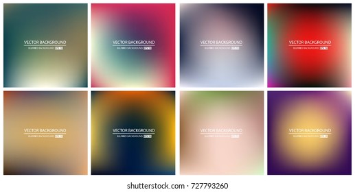 Abstract Creative concept vector multicolored blurred background set. For Web and Mobile Applications, art illustration template design, business infographic and social media, modern decoration.