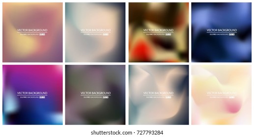 Abstract Creative concept vector multicolored blurred background set. For Web and Mobile Applications, art illustration template design, business infographic and social media, modern decoration.