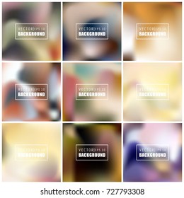 Abstract Creative concept vector multicolored blurred background set. For Web and Mobile Applications, art illustration template design, business infographic and social media, modern decoration.