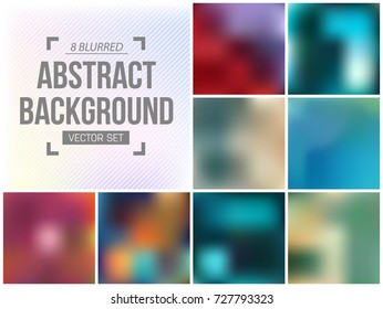 Abstract Creative concept vector multicolored blurred background set. For Web and Mobile Applications, art illustration template design, business infographic and social media, modern decoration.