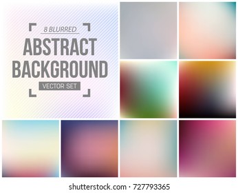 Abstract Creative concept vector multicolored blurred background set. For Web and Mobile Applications, art illustration template design, business infographic and social media, modern decoration.