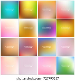 Abstract Creative concept vector multicolored blurred background set. For Web and Mobile Applications, art illustration template design, business infographic and social media, modern decoration.