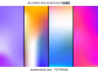 Abstract Creative concept vector multicolored blurred background set. For Web and Mobile Applications, art illustration template design, business infographic and social media, modern decoration.