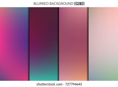 Abstract Creative concept vector multicolored blurred background set. For Web and Mobile Applications, art illustration template design, business infographic and social media, modern decoration.