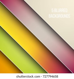 Abstract Creative concept vector multicolored blurred background set. For Web and Mobile Applications, art illustration template design, business infographic and social media, modern decoration.