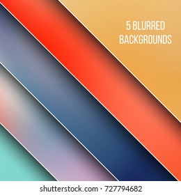 Abstract Creative concept vector multicolored blurred background set. For Web and Mobile Applications, art illustration template design, business infographic and social media, modern decoration.
