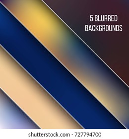 Abstract Creative concept vector multicolored blurred background set. For Web and Mobile Applications, art illustration template design, business infographic and social media, modern decoration.