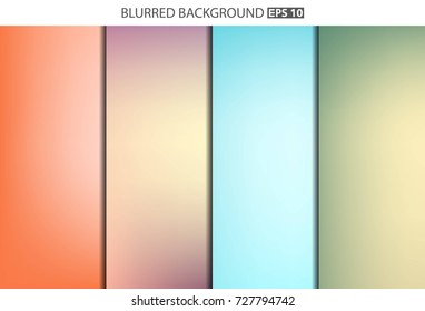 Abstract Creative concept vector multicolored blurred background set. For Web and Mobile Applications, art illustration template design, business infographic and social media, modern decoration.