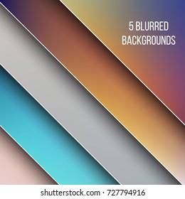 Abstract Creative concept vector multicolored blurred background set. For Web and Mobile Applications, art illustration template design, business infographic and social media, modern decoration.