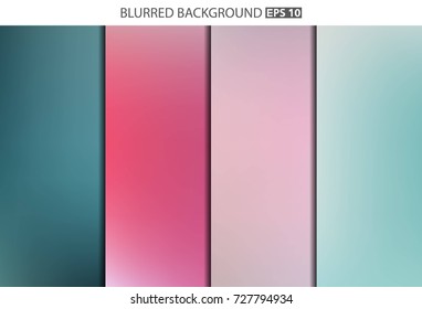 Abstract Creative concept vector multicolored blurred background set. For Web and Mobile Applications, art illustration template design, business infographic and social media, modern decoration.