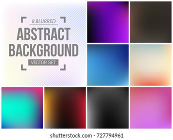 Abstract Creative concept vector multicolored blurred background set. For Web and Mobile Applications, art illustration template design, business infographic and social media, modern decoration.