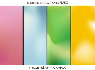 Abstract Creative concept vector multicolored blurred background set. For Web and Mobile Applications, art illustration template design, business infographic and social media, modern decoration.