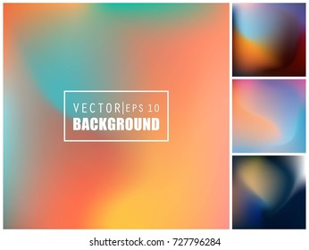 Abstract Creative concept vector multicolored blurred background set. For Web and Mobile Applications, art illustration template design, business infographic and social media, modern decoration.