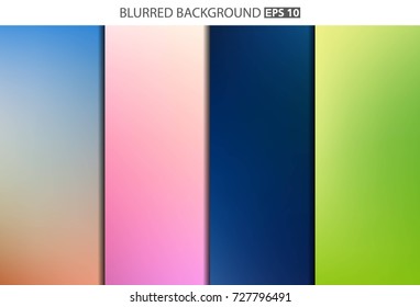 Abstract Creative concept vector multicolored blurred background set. For Web and Mobile Applications, art illustration template design, business infographic and social media, modern decoration.