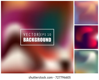 Abstract Creative concept vector multicolored blurred background set. For Web and Mobile Applications, art illustration template design, business infographic and social media, modern decoration.