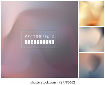 Abstract Creative concept vector multicolored blurred background set. For Web and Mobile Applications, art illustration template design, business infographic and social media, modern decoration.