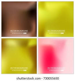 Abstract Creative concept vector multicolored blurred background set. For Web and Mobile Applications, art illustration template design, business infographic and social media, modern decoration.