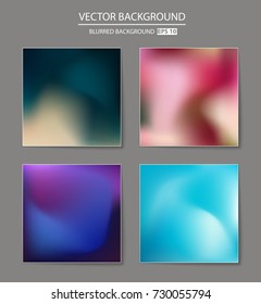 Abstract Creative concept vector multicolored blurred background set. For Web and Mobile Applications, art illustration template design, business infographic and social media, modern decoration.