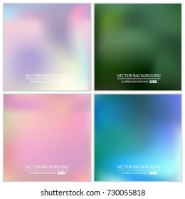Abstract Creative concept vector multicolored blurred background set. For Web and Mobile Applications, art illustration template design, business infographic and social media, modern decoration.