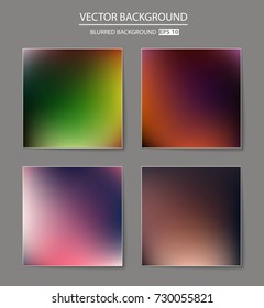 Abstract Creative concept vector multicolored blurred background set. For Web and Mobile Applications, art illustration template design, business infographic and social media, modern decoration.