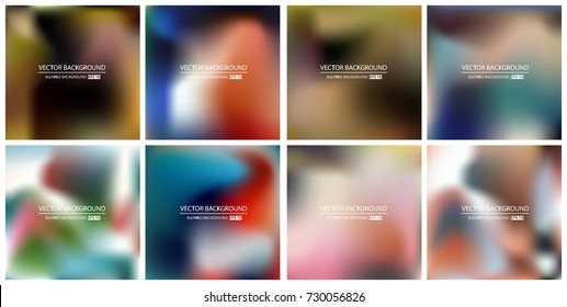 Abstract Creative concept vector multicolored blurred background set. For Web and Mobile Applications, art illustration template design, business infographic and social media, modern decoration.