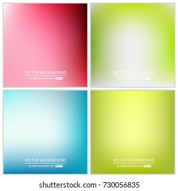 Abstract Creative concept vector multicolored blurred background set. For Web and Mobile Applications, art illustration template design, business infographic and social media, modern decoration.