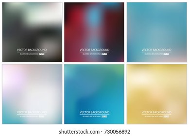 Abstract Creative concept vector multicolored blurred background set. For Web and Mobile Applications, art illustration template design, business infographic and social media, modern decoration.