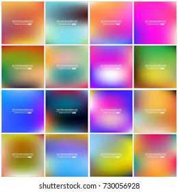 Abstract Creative concept vector multicolored blurred background set. For Web and Mobile Applications, art illustration template design, business infographic and social media, modern decoration.
