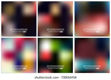 Abstract Creative concept vector multicolored blurred background set. For Web and Mobile Applications, art illustration template design, business infographic and social media, modern decoration.