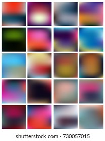 Abstract Creative concept vector multicolored blurred background set. For Web and Mobile Applications, art illustration template design, business infographic and social media, modern decoration.