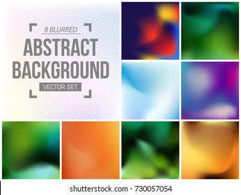 Abstract Creative concept vector multicolored blurred background set. For Web and Mobile Applications, art illustration template design, business infographic and social media, modern decoration.
