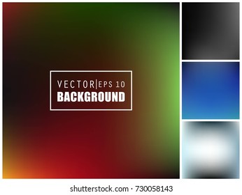 Abstract Creative concept vector multicolored blurred background set. For Web and Mobile Applications, art illustration template design, business infographic and social media, modern decoration.