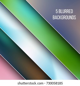 Abstract Creative concept vector multicolored blurred background set. For Web and Mobile Applications, art illustration template design, business infographic and social media, modern decoration.