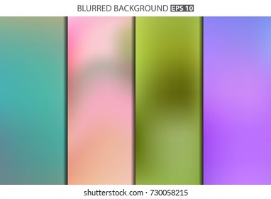 Abstract Creative concept vector multicolored blurred background set. For Web and Mobile Applications, art illustration template design, business infographic and social media, modern decoration.
