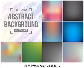 Abstract Creative concept vector multicolored blurred background set. For Web and Mobile Applications, art illustration template design, business infographic and social media, modern decoration.