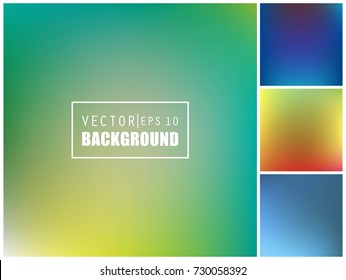 Abstract Creative concept vector multicolored blurred background set. For Web and Mobile Applications, art illustration template design, business infographic and social media, modern decoration.