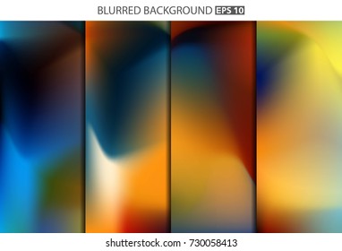 Abstract Creative concept vector multicolored blurred background set. For Web and Mobile Applications, art illustration template design, business infographic and social media, modern decoration.
