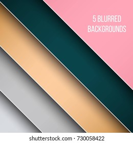 Abstract Creative concept vector multicolored blurred background set. For Web and Mobile Applications, art illustration template design, business infographic and social media, modern decoration.