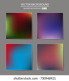 Abstract Creative concept vector multicolored blurred background set. For Web and Mobile Applications, art illustration template design, business infographic and social media, modern decoration.